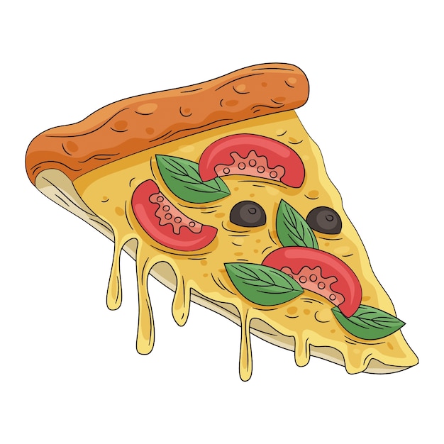 Hand drawn pizza illustration