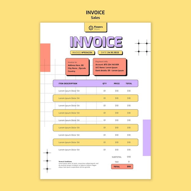 Hand drawn sales  invoice template