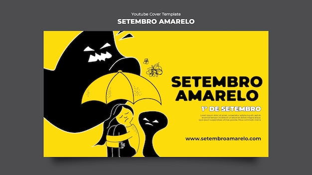 Free PSD hand drawn setembro amarelo  youtube cover