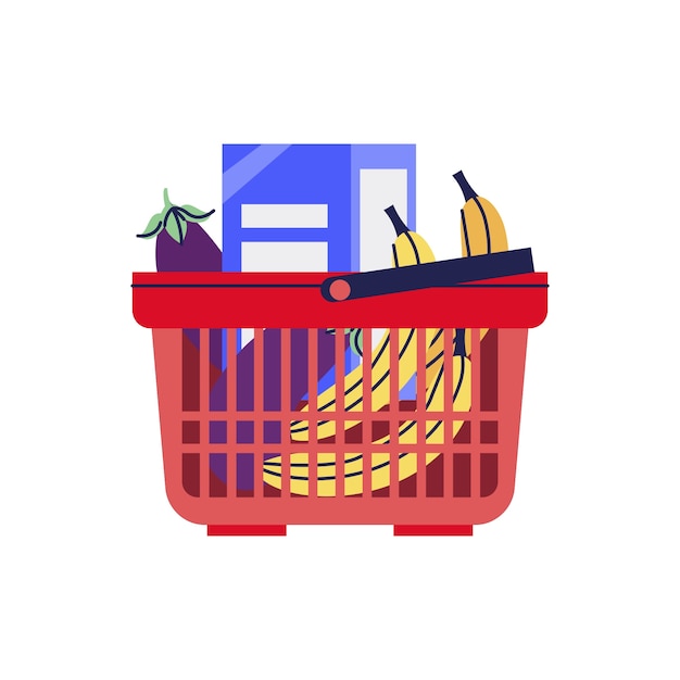 Hand drawn shopping cart isolated