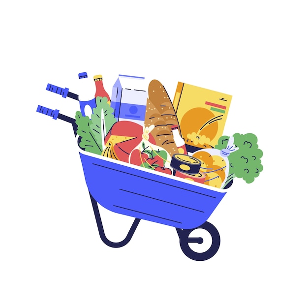 Free PSD hand drawn shopping cart isolated