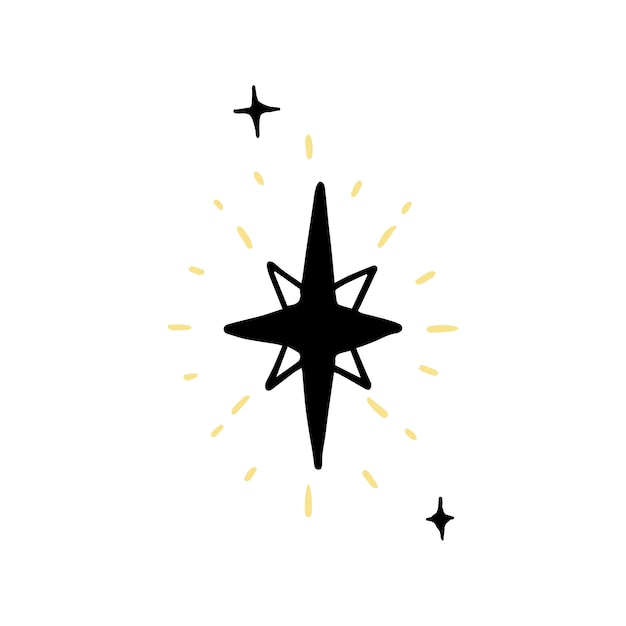 Free PSD hand drawn star isolated