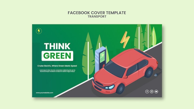 Free PSD hand drawn transport facebook cover template