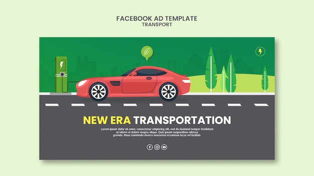 Hand drawn transport facebook template