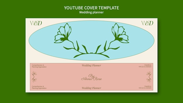 Free PSD hand drawn wedding planner youtube cover