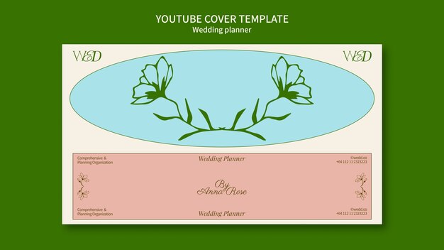 Free PSD hand drawn wedding planner youtube cover