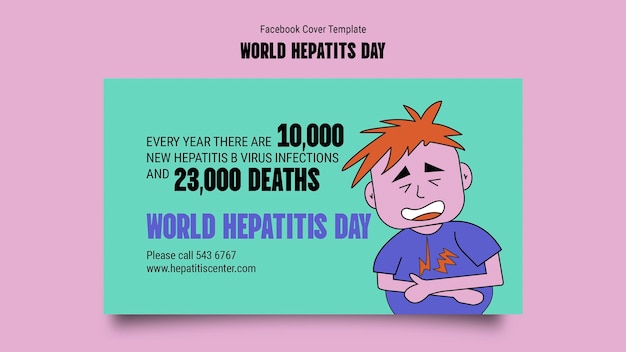 Free PSD hand drawn world hepatits day facebook cover