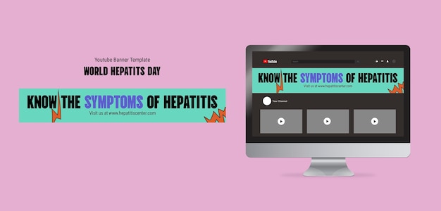 Hand drawn world hepatits day youtube banner