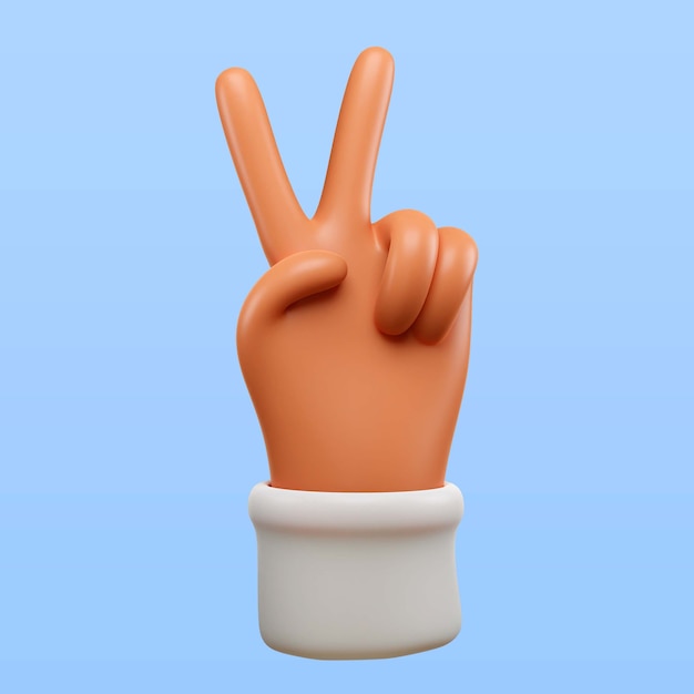 Hand showing peace symbol icon in 3d rendering