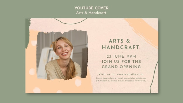 Free PSD handcraft workshop youtube cover template