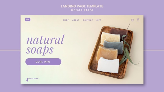 Free PSD handmade soap shop landing page