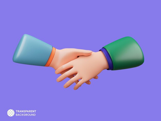 Handshake hand gesture icon isolated 3d render illustration