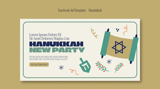 Hanukkah celebration facebook template