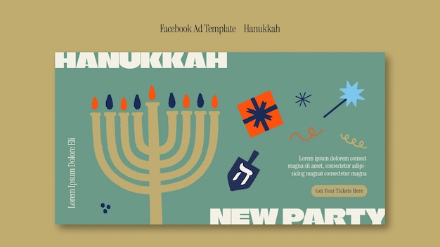 Free PSD hanukkah celebration facebook template