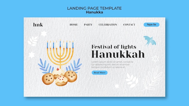 Hanukkah celebration landing page template