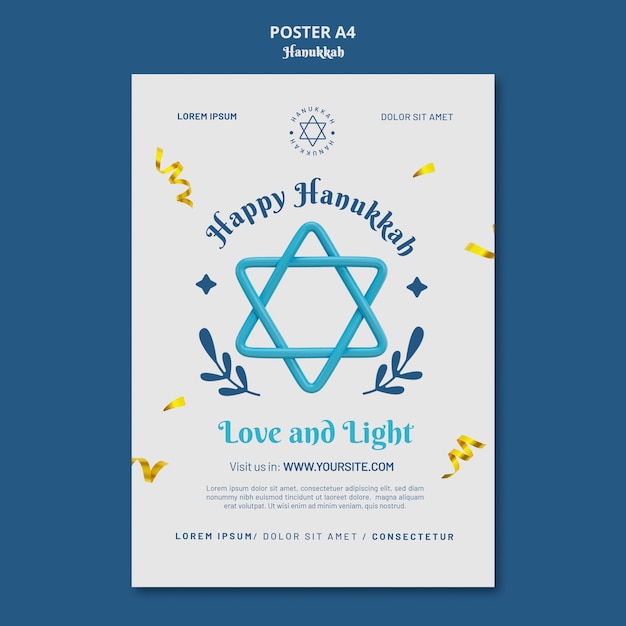 Free PSD hanukkah celebration poster template