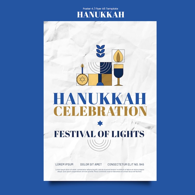 Free PSD hanukkah celebration poster template