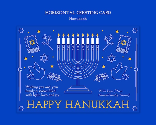 Free PSD hanukkah greeting card template design