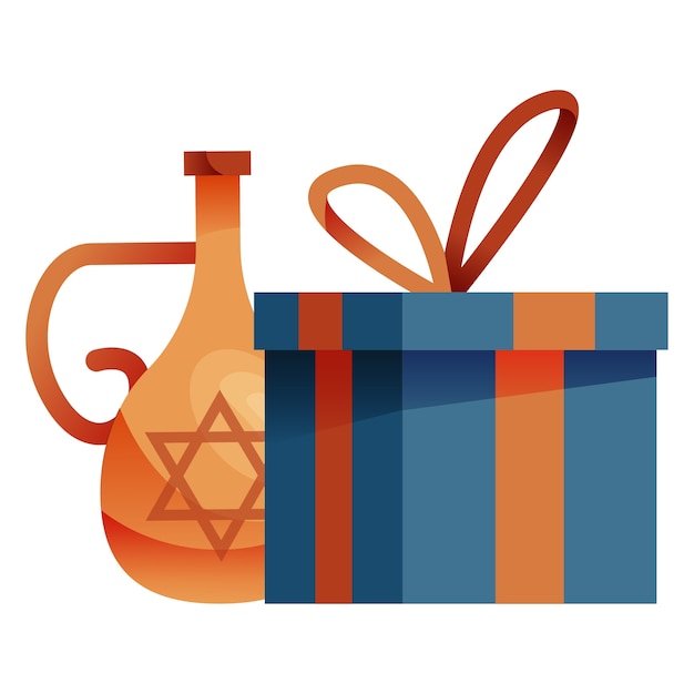 Free PSD hanukkah illustration with present