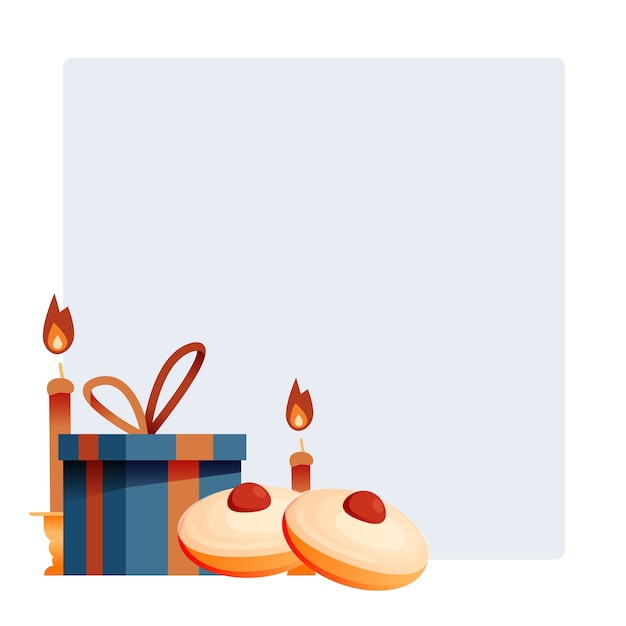 Free PSD hanukkah illustration with present