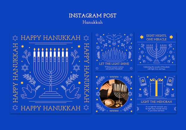 Hanukkah instagram template design