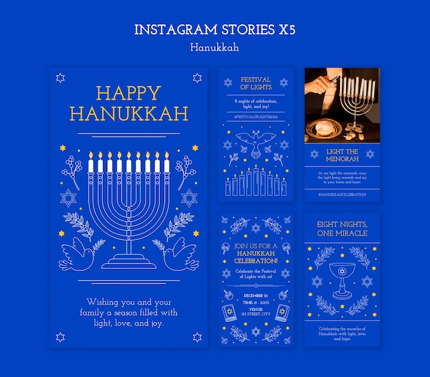 Hanukkah instagram template design