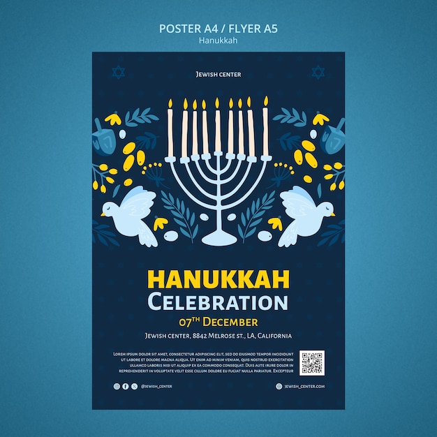 Free PSD hanukkah template design