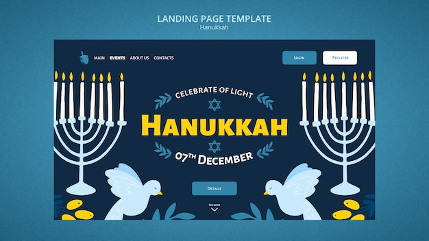 Free PSD hanukkah template design