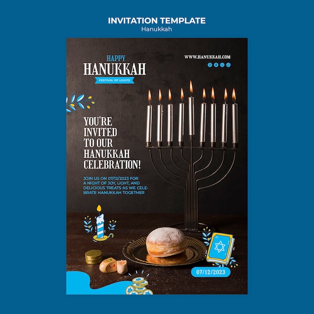 Free PSD hanukkah template design