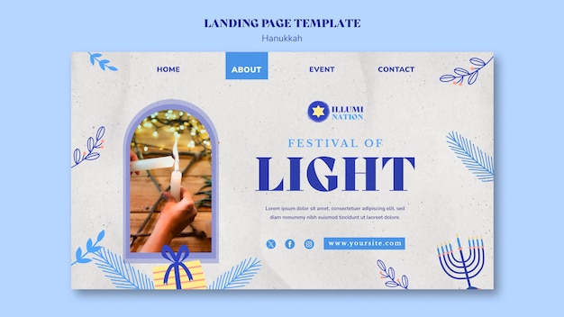 Free PSD hanukkah template design