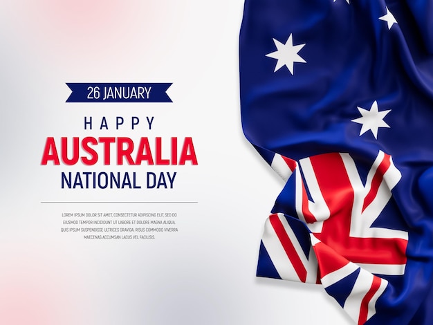 Free PSD happy australia day 26th january poster template