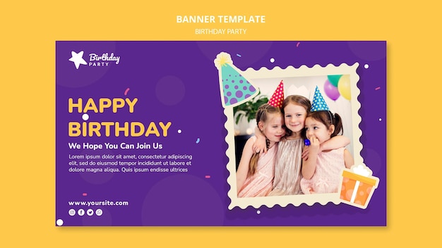 Happy birthday banner template