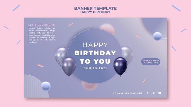 Free PSD happy birthday banner