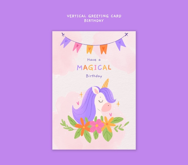 Free PSD happy birthday celebration greeting card