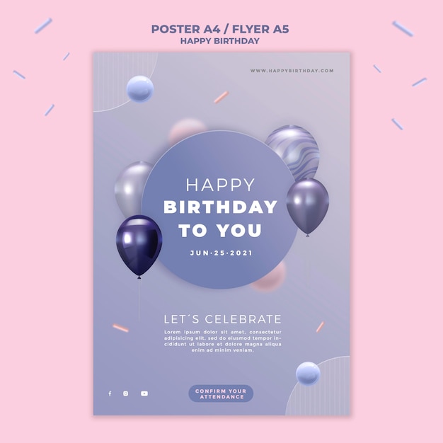 Happy birthday poster template