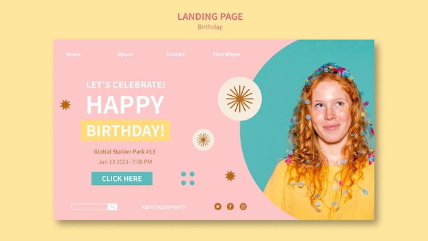 Happy birthday web template