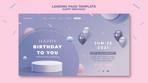 Happy birthday web template