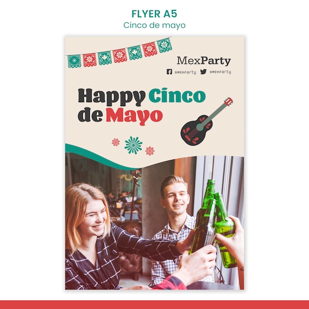 Free PSD happy cinco de mayo flyer template