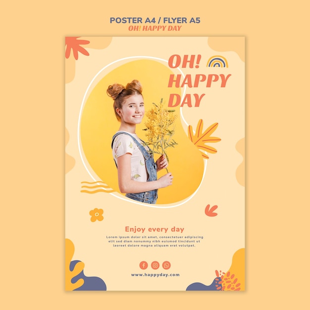 Happy day concept flyer template