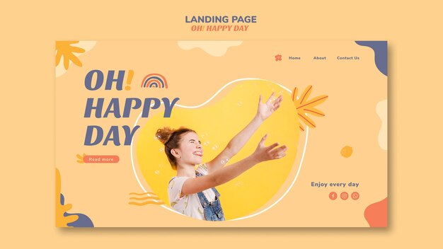 Happy day concept landing page style