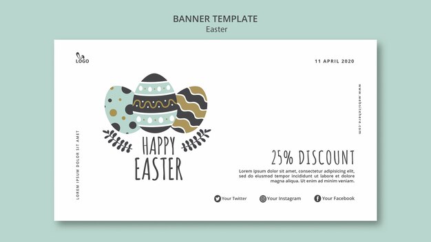 Happy easter banner template