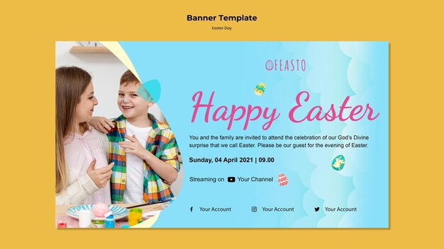 Happy easter banner template