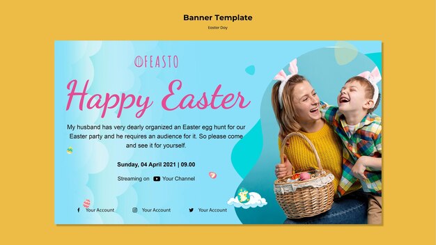 Happy easter banner template