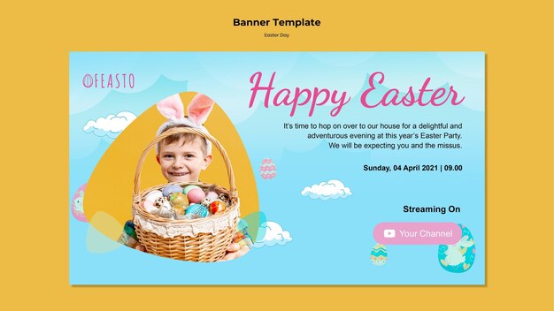 Happy easter banner template