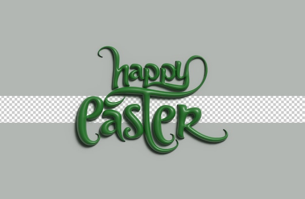 Free PSD happy easter calligraphic 3d style text vector illustration design