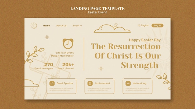 Free PSD happy easter celebration landing page template