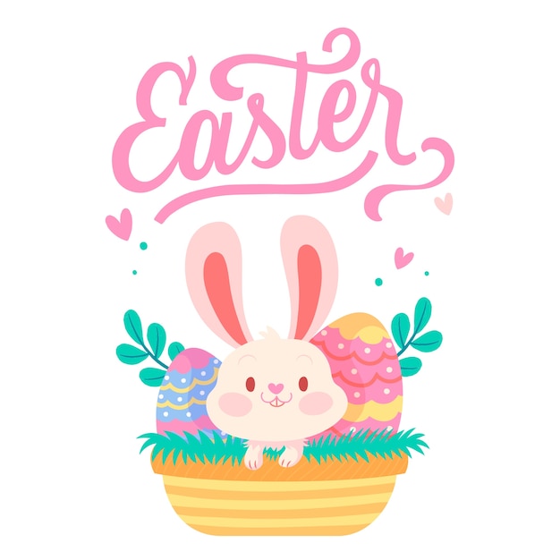 Free PSD happy easter illustration