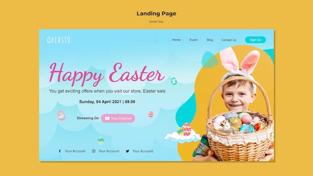 Happy easter landing page template