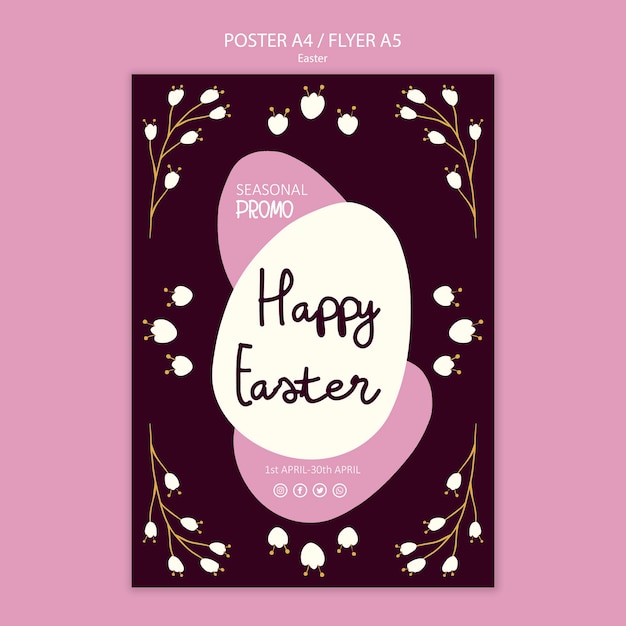 Free PSD happy easter sales flyer template