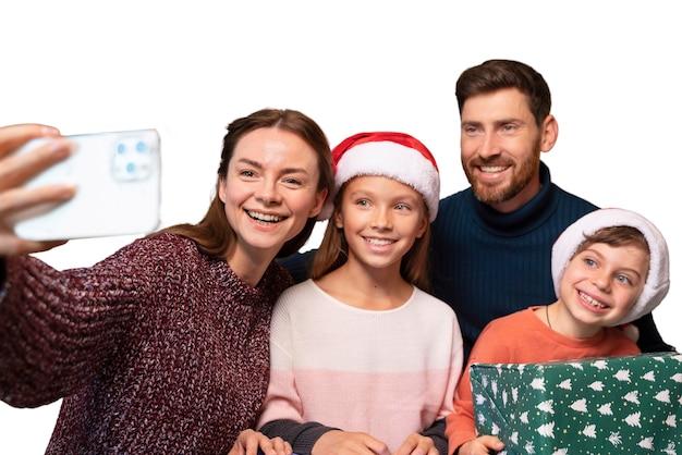 Free PSD happy family spending christmas together